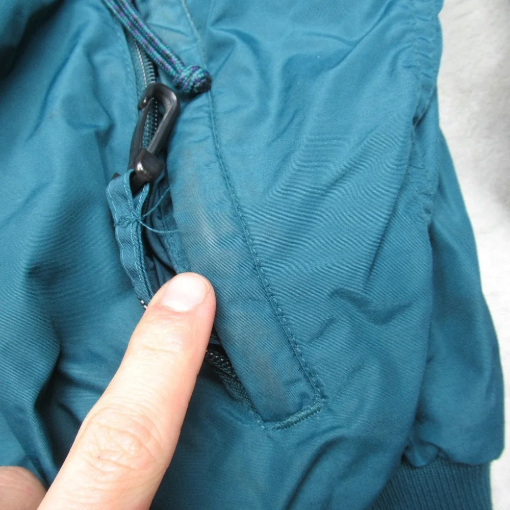 Columbia Jacket Mens Large Sea Blue‎ Fleece Lined Insulated Bomber Winter VTG